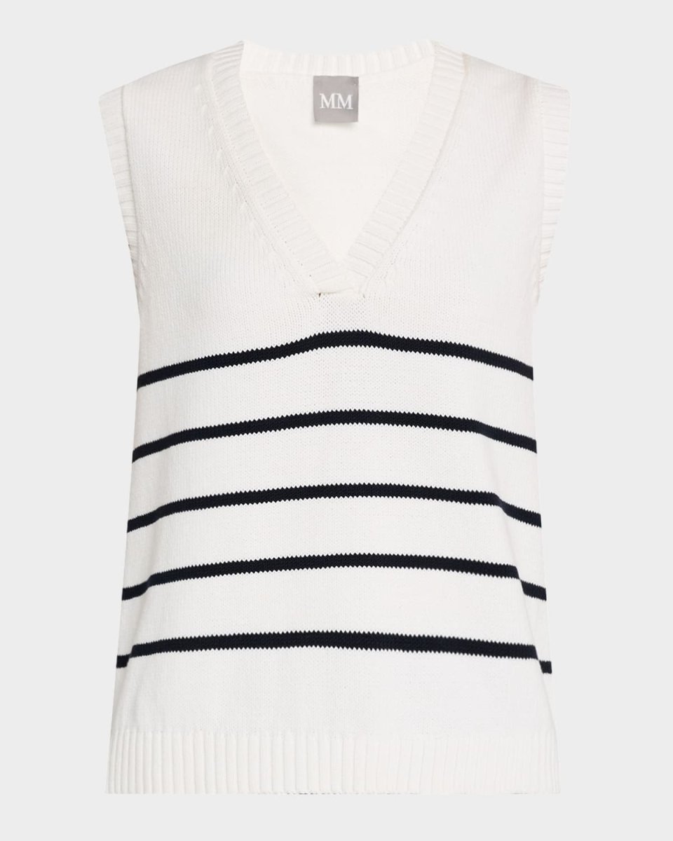 Scafati Striped V-Neck Vest